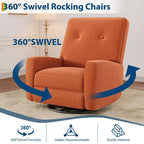 Fauteuil inclinable, fauteuil à bascule et pivotant à 360° pour adultes avec dossier et repose-pieds réglables, fauteuil en velours côtelé