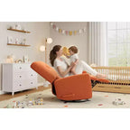 Fauteuil inclinable, fauteuil à bascule et pivotant à 360° pour adultes avec dossier et repose-pieds réglables, fauteuil en velours côtelé
