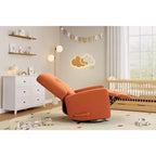 Fauteuil inclinable, fauteuil à bascule et pivotant à 360° pour adultes avec dossier et repose-pieds réglables, fauteuil en velours côtelé
