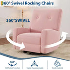 Fauteuil inclinable, fauteuil à bascule et pivotant à 360° pour adultes avec dossier et repose-pieds réglables, fauteuil en velours côtelé