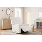 Fauteuil inclinable, fauteuil à bascule et pivotant à 360° pour adultes avec dossier et repose-pieds réglables, fauteuil en velours côtelé