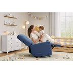 Fauteuil inclinable, fauteuil à bascule et pivotant à 360° pour adultes avec dossier et repose-pieds réglables, fauteuil en velours côtelé