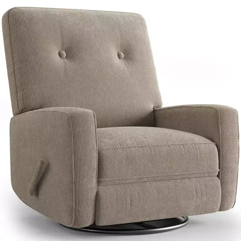 Recliner Chair, 360 Swivel Rocking Glider Chair for Adults with Adjustable Backrest & Footrest, Corduroy Upholstered Armchair
