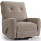 Fauteuil inclinable, fauteuil à bascule et pivotant à 360° pour adultes avec dossier et repose-pieds réglables, fauteuil en velours côtelé