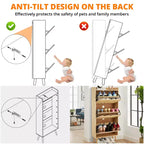 Meuble à chaussures étroit à 3 niveaux avec portes – Organisateur de rangement pour chaussures d'entrée
