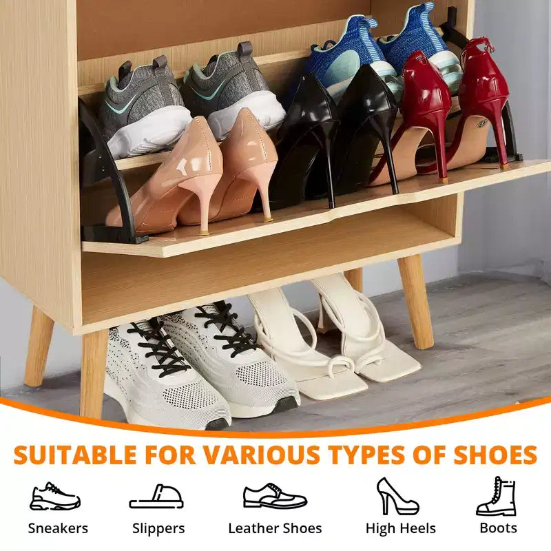Slim 3-Tier Shoe Cabinet with Doors - Narrow Entryway Shoe Rack Organizer