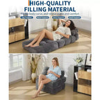 Canapé-lit pliant avec oreiller - Fauteuil convertible, Housse lavable en machine