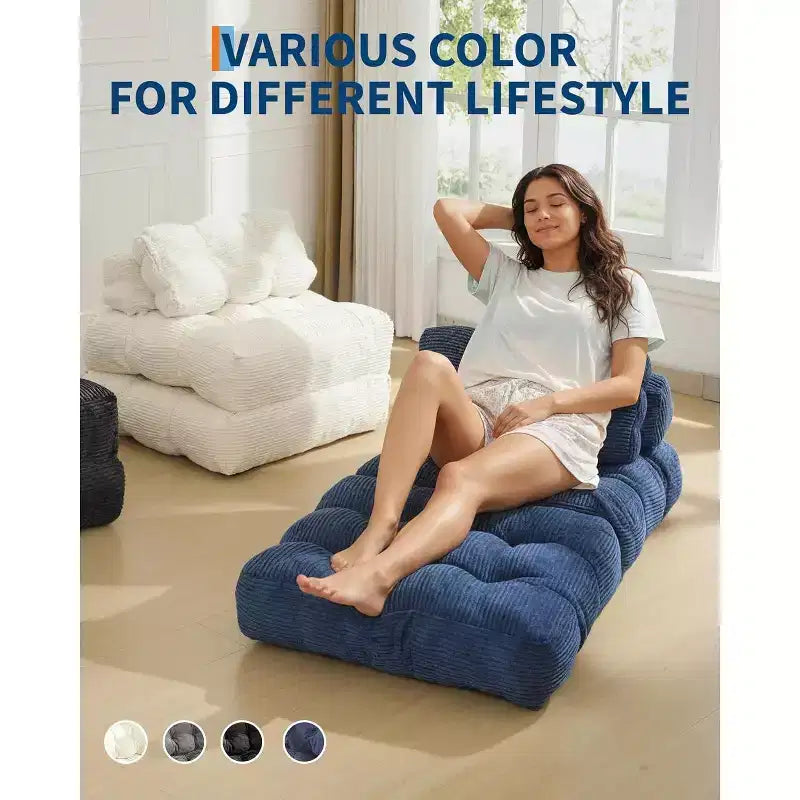 Folding Sofa Bed with Pillow - Convertible Sleeper Chair, Machine Washable Cover