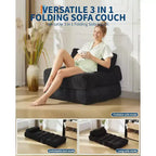 Canapé-lit pliant avec oreiller - Fauteuil convertible, Housse lavable en machine
