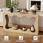 Console étroite avec étagère de rangement - Table d'entrée de 160 cm de long