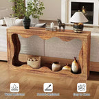 Console étroite avec étagère de rangement - Table d'entrée de 160 cm de long