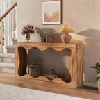 Farmhouse Console Table with Storage, Narrow Entryway Sofa Table for Hallway, Living Room, Wooden Industrial Accent Table, Sturdy Entry Table Stand
