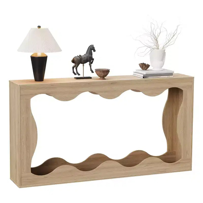 Narrow Console Table with Storage Shelf - 63 Inch Long Entryway Table