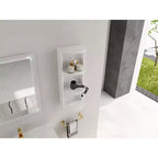 Étagère d'angle murale 3 niveaux pour salle de bain avec support sèche-cheveux