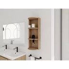 3-Tier Bathroom Corner Shelves, 12 Wall-Mounted Storage Rack with Hair Dryer Shelves,Side Cabinet Organizer,Wood Corner Shelf for Small Spaces Decor
