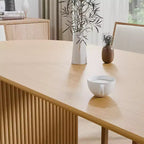 Grande table à manger ovale de 200 cm, 4-6 places, style ferme moderne, finition bois naturel