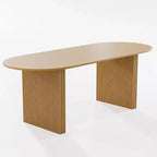 Grande table à manger ovale de 200 cm, 4-6 places, style ferme moderne, finition bois naturel