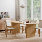 Grande table à manger ovale de 200 cm, 4-6 places, style ferme moderne, finition bois naturel
