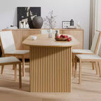 Grande table à manger ovale de 200 cm, 4-6 places, style ferme moderne, finition bois naturel