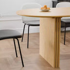 Grande table à manger ovale de 200 cm, 4-6 places, style ferme moderne, finition bois naturel