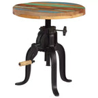 Table d'appoint ronde réglable - Bois recyclé et fonte