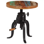 Table d'appoint ronde réglable - Bois recyclé et fonte