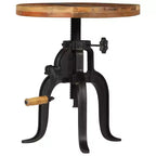 Table d'appoint ronde réglable - Bois recyclé et fonte