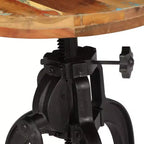 Table d'appoint ronde réglable - Bois recyclé et fonte