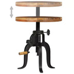 Table d'appoint ronde réglable - Bois recyclé et fonte