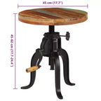 Table d'appoint ronde réglable - Bois recyclé et fonte