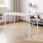 Table pliante avec surface en cuir PU et cadre en métal