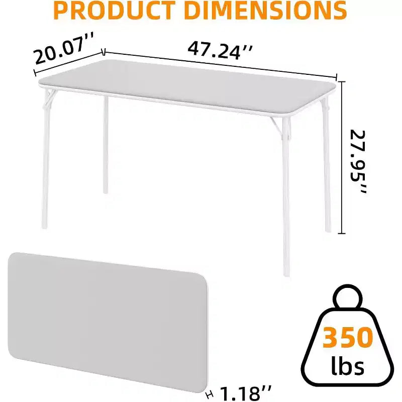 Foldable Table with PU Leather Surface and Metal Frame