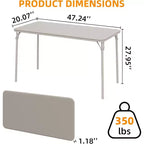 Table pliante avec surface en cuir PU et cadre en métal