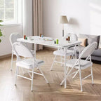 Table pliante avec surface en cuir PU et cadre en métal