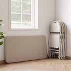 Table pliante avec surface en cuir PU et cadre en métal