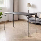 Table pliante avec surface en cuir PU et cadre en métal