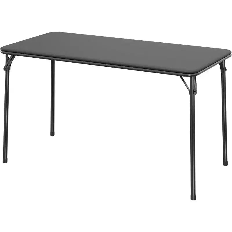 Foldable Table with PU Leather Surface and Metal Frame