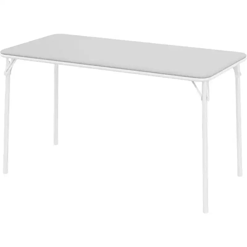 Foldable Table with PU Leather Surface and Metal Frame