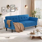 89 Convertible Sleeper Sofa, Modern Chenille Sleeper Sofa, Futon Sofa Bed with Adjustable Backrest & Armrest, Loveseat Sleeper for Living Room