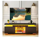 Modern TV Stand With Charging Station & LED Lights For 55/60/65 Inch TV Entertainment Center Media Console Living Room