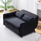 Canapé-lit multifonctionnel en tissu rayé noir pour chambre à coucher et salon
