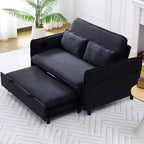 Canapé-lit multifonctionnel en tissu rayé noir pour chambre à coucher et salon