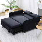 Canapé-lit multifonctionnel en tissu rayé noir pour chambre à coucher et salon
