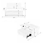 Canapé-lit multifonctionnel en tissu rayé noir pour chambre à coucher et salon