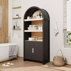 Bibliothèque cintrée de 180 cm de haut avec étagères réglables et armoire de rangement