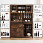 Meuble bar avec porte coulissante de style grange et étagères de rangement