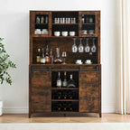 Meuble bar avec porte coulissante de style grange et étagères de rangement